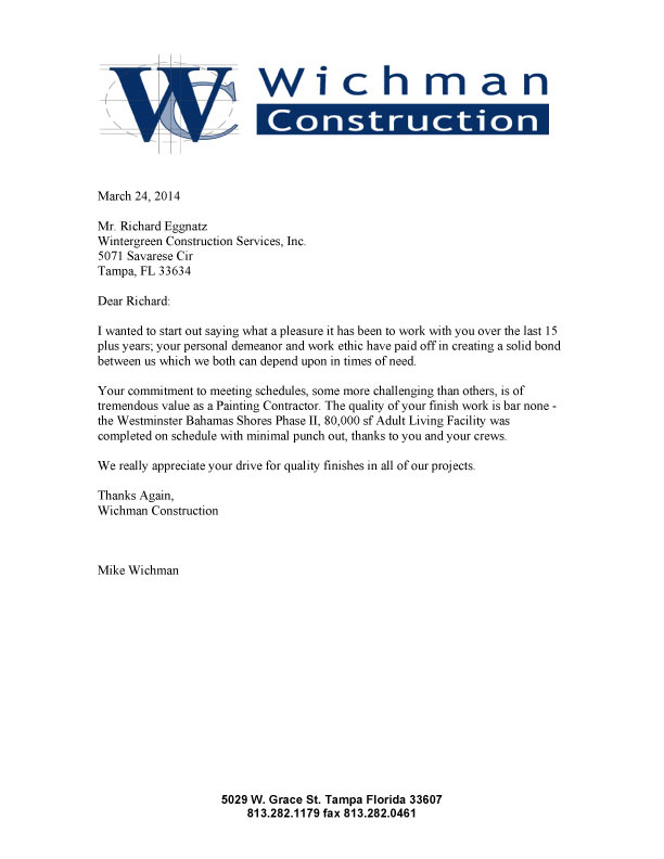 Construction Work: Sample Letter Of Intent For Construction Work